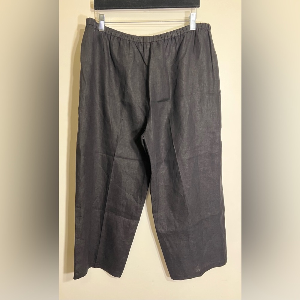 Eileen Fisher Petite Women’s  Black 100% Irish Linen Pants